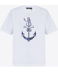 Dolce & Gabbana - Marina Print Crewneck T-Shirt - Lyst