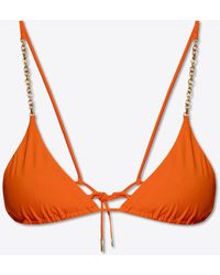 Saint Laurent - Chain Triangle Bikini Top - Lyst