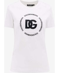 Dolce & Gabbana - Logo Embroidered Short-Sleeved T-Shirt - Lyst