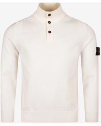 Stone Island - Compass Patch High-Neck Sweater - Lyst