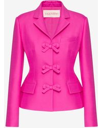 Valentino - Single-Breasted Crepe Blazer With Bows - Lyst