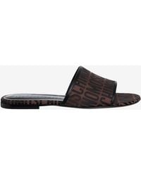 Moschino - All-Over Logo Flat Sandals - Lyst