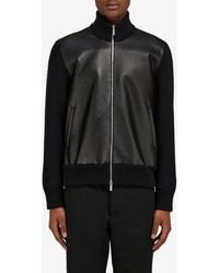 Ferragamo - Wool And Leather Bomber Jacket - Lyst
