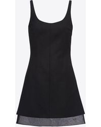 Prada - Enamel Triangle Logo Mini Dress - Lyst