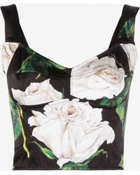 Dolce & Gabbana - Floral Print Bustier Top - Lyst