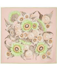 Ferragamo - Sunflower Print Silk Scarf - Lyst