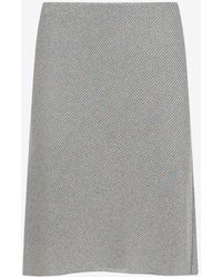 Miu Miu - Lamé Knee-Length Knitted Skirt - Lyst