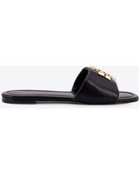 Tory Burch - Eleanor Leather Flat Sandals - Lyst