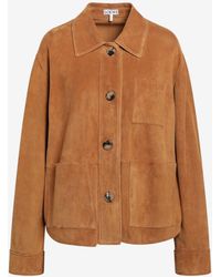Loewe - Suede Buttoned Jacket - Lyst