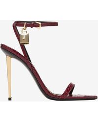 Tom Ford - Padlock 90 Naked Python-Printed Sandals - Lyst