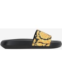 Versace - Barocco Rubber Slides - Lyst