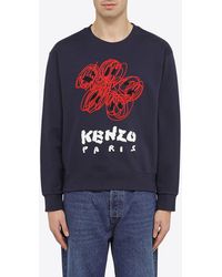 KENZO - Drawn Varsity Crewneck Sweatshirt - Lyst