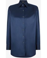 Tom Ford - Silk Satin Long-Sleeved Shirt - Lyst