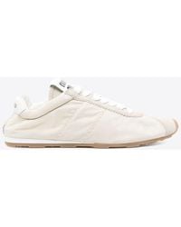 Miu Miu - Plume Nappa Leather Low-Top Sneakers - Lyst