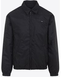 Prada - Logo Embroidered Zip-Up Jacket - Lyst