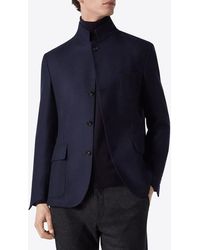 Corneliani - Stand-Up Collar Wool Jacket - Lyst
