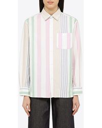A.P.C. - Sela Striped Long-Sleeved Shirt - Lyst