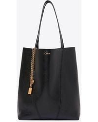 Chloé - Spin Grained Leather Tote Bag - Lyst