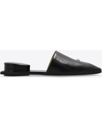 Tory Burch - Pierced Leather Flat Mules - Lyst