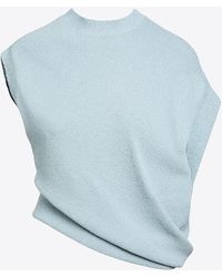 Fendi - Draped Asymmetric Knitted Top - Lyst