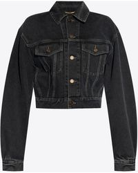 Saint Laurent - 80'S Cropped Denim Jacket - Lyst