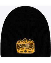 DSquared² - Logo Appliqué Wool Beanie - Lyst