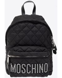 Moschino - Logo Embellished Quilted Backpack - Lyst