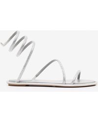 Rene Caovilla - Cleo Crystal-Embellished Flat Sandals - Lyst