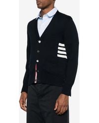 Thom Browne - 4-Bar Stripes V-Neck Cardigan - Lyst