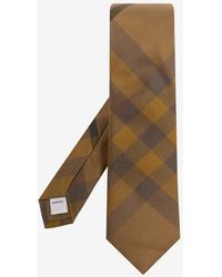 Burberry - Checked Pattern Silk Tie - Lyst