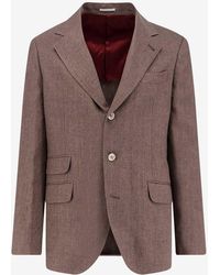Brunello Cucinelli - Single-Breasted Buttoned Blazer - Lyst