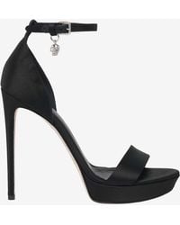 McQueen - 125 Jewel Satin Platform Sandals - Lyst