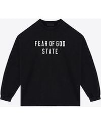 Fear Of God - Logo Print Long-Sleeved T-Shirt - Lyst