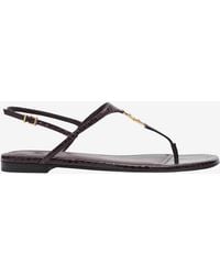 Fendi - Ffold Leather Thong Sandals - Lyst
