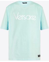 Versace - Logo-Embroidered Short-Sleeved T-Shirt - Lyst