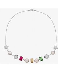 Eera - Special Order - Candy Diamond Charmed Necklace In 18-karat White Gold - Lyst