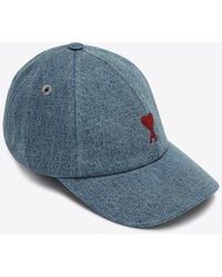 Ami Paris - Ami De Coeur Denim Baseball Cap - Lyst