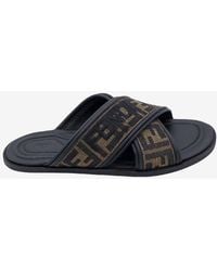 Fendi - Ff Jacquard Sandals - Lyst