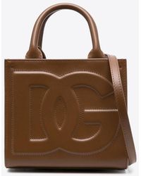 Dolce & Gabbana - Mini Dg Logo Daily Calf Leather Tote Bag - Lyst