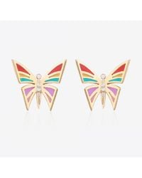 Falamank - My Dream Is To Fly 18-Karat Stud Earrings With Diamonds - Lyst