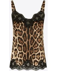 Dolce & Gabbana - Leopard Print Silk Cami Top - Lyst