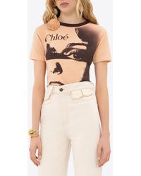 Chloé - Portrait Print T-Shirt - Lyst