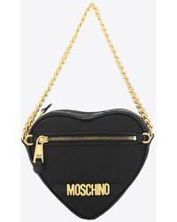 Moschino - Logo Lettering Heart-Shaped Shoulder Bag - Lyst