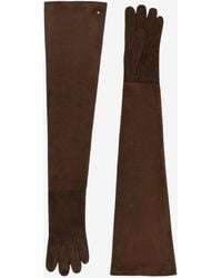 Max Mara - Long Suede Nappa Gloves With M Monogram - Lyst