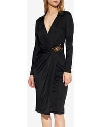 Versace - Midi Wrap Dress - Lyst