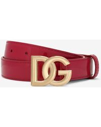 Dolce & Gabbana - Dg Logo Patent Leather Belt - Lyst