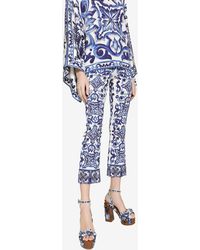 Dolce & Gabbana - Majolica Print Cropped Pants - Lyst