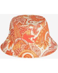 Etro - Liquid Paisley Bucket Hat With Cube Logo - Lyst