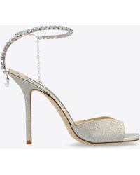 Jimmy Choo - Saeda 100 Glittered Sandals - Lyst