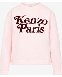 KENZO - Flocked Logo Pullover Sweatshirt - Lyst